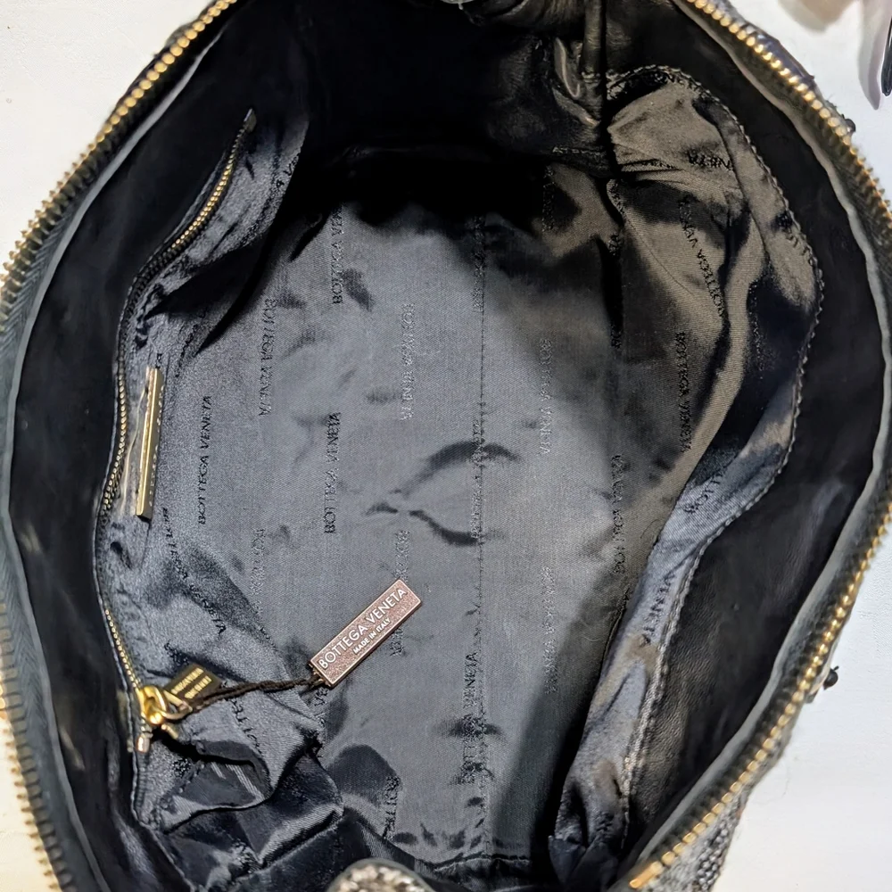 Botegga Veneta Dark Grey Wool And Black Leather Satchel